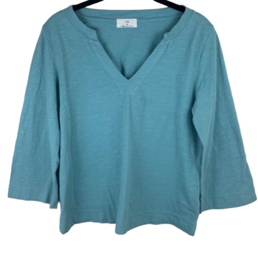Anthropologie t.la v neck quarter sleeve tunic top